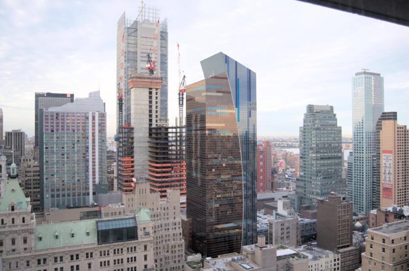 nyc skyline outside hotel room morning of conference