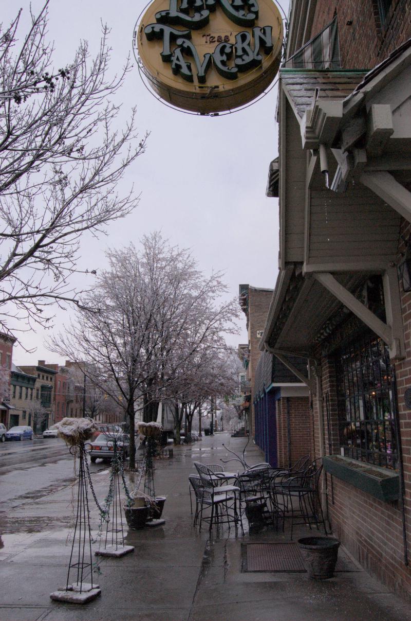 tess&rsquo; lark tavern sign from street