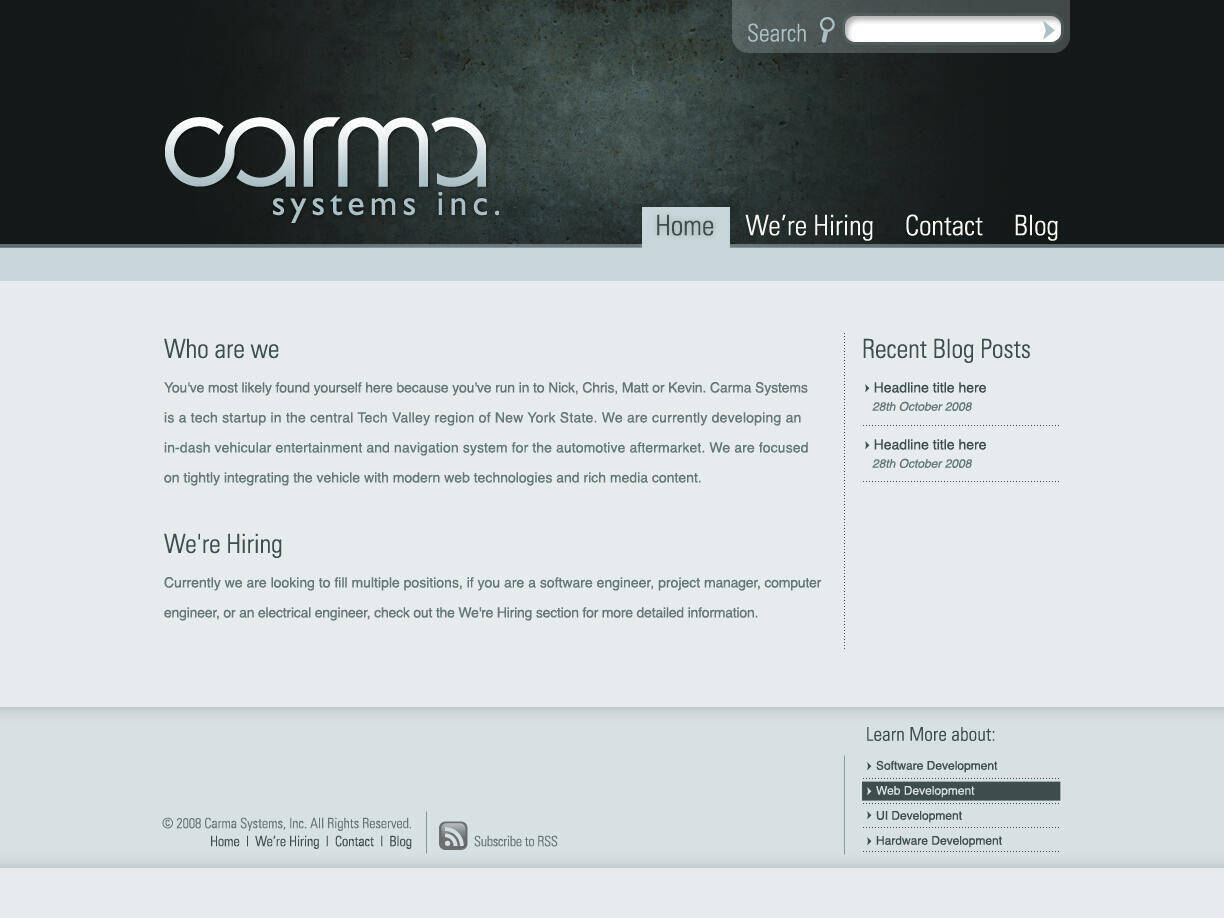 carmalink homepage mockup