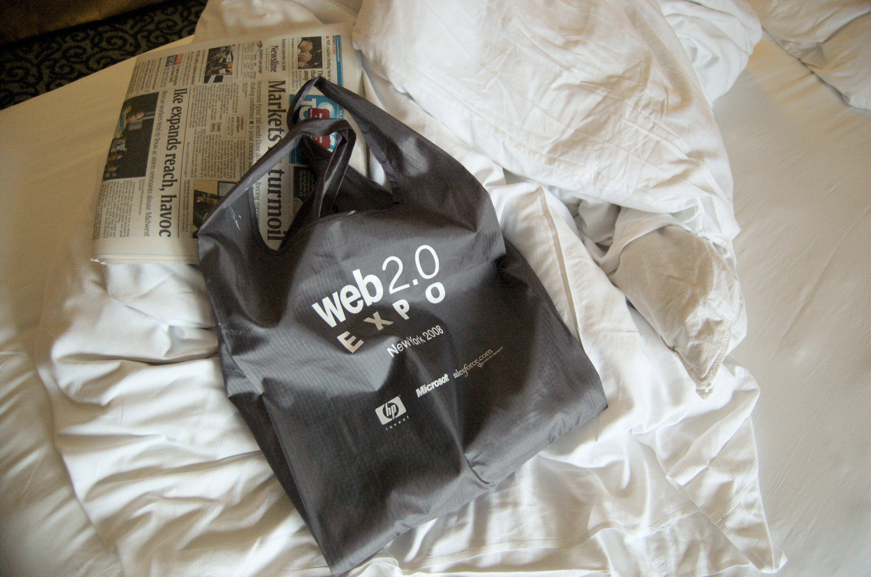 web 2.0 swag bag kevin brought back to hotel after conference